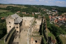 Zamek Bolków - Widok z Wielkiej Wieży na zamek