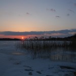 Jezioro Lusowskie w zimowej aurze